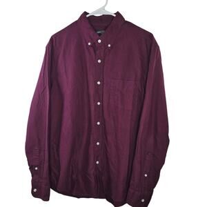 J. Crew Mercantile Flex Burgundy Button-Up Shirt Size Large
